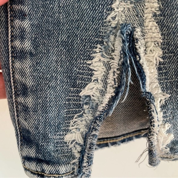 MOUSSY VINTAGE Ithan Distressed Raw Hem Ripped Ankle Mid-Rise Stretch Jeans 24 - Picture 10 of 15